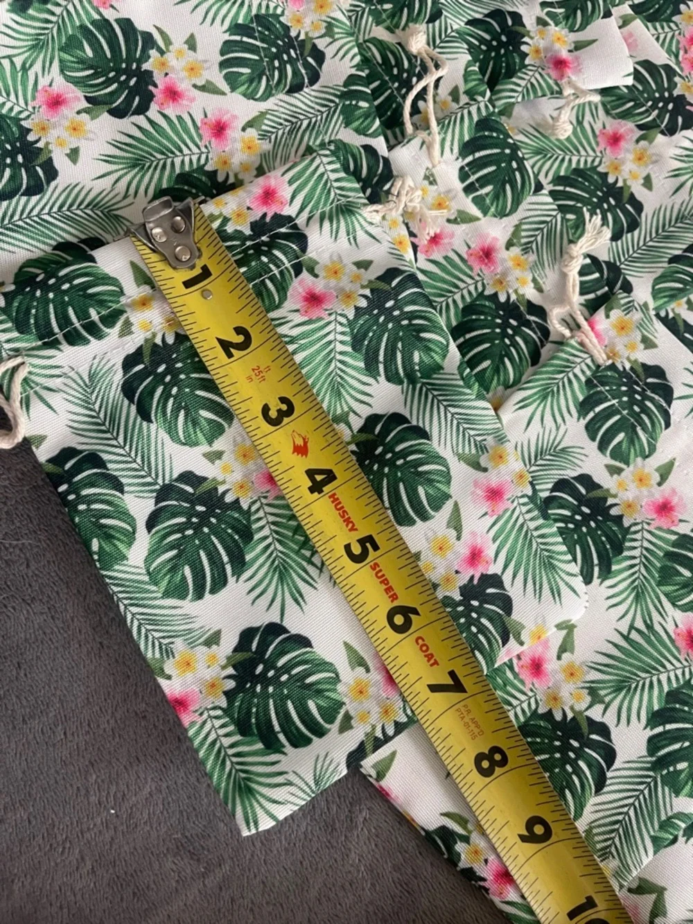 Tropical Leaf Drawstring Favor Bags - Green Floral Party Pouches 20 pieces new